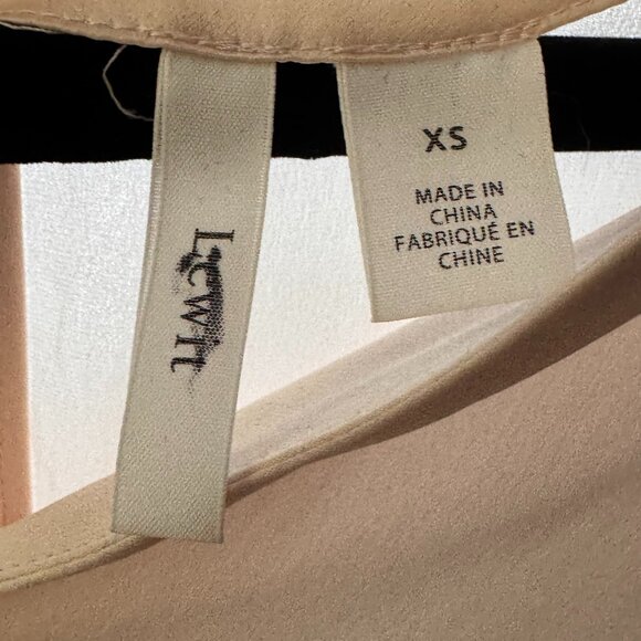 Lewit Satin V-Neck Ruched Silk Blouse, Shell Pink Women's Size XS - Picture 6 of 6